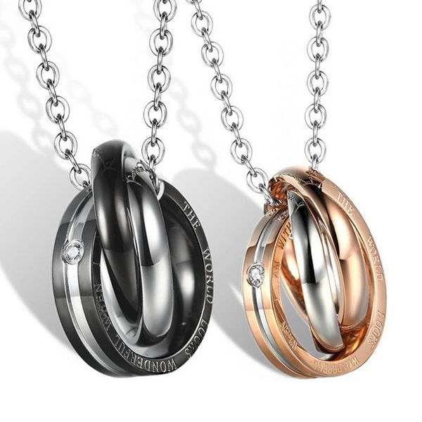 pendant necklaces couples jewelry black rose gold romantic titanium steel crystal round pendants necklace, Silver
pendant necklaces couples jewelry black rose gold romantic titanium steel crystal round pendants necklace, Silver