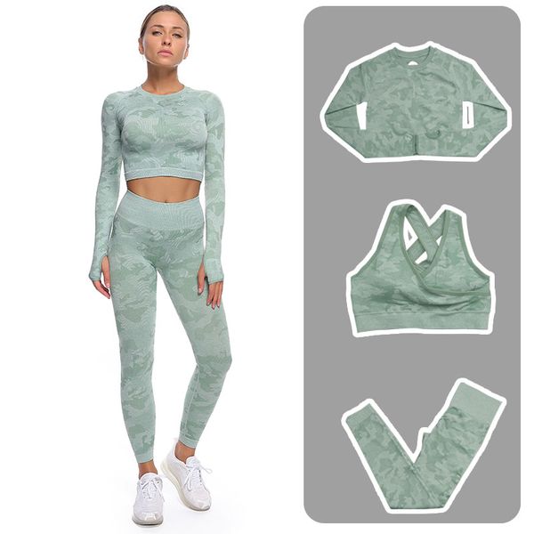 3pcs seamless women yoga set camouflage sportswear fitness clothes long sleeve crop high waist sports suits in gym indoor sports, White;red
3pcs seamless women yoga set camouflage sportswear fitness clothes long sleeve crop high waist sports suits in gym indoor sports, White;red
