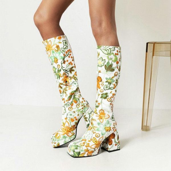boots zawsthia flower print bright colorful female stretch platform block high heels knee modern women winter, Black
boots zawsthia flower print bright colorful female stretch platform block high heels knee modern women winter, Black