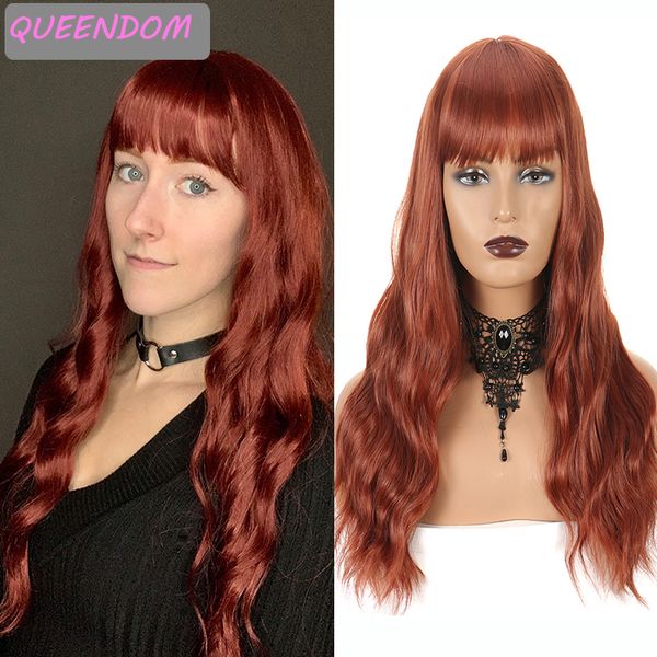 24 long body wave wig ginger natural wavy lolita wig with bangs synthetic hair wig heat resistant fiber cosplay wigs for women, Black
24 long body wave wig ginger natural wavy lolita wig with bangs synthetic hair wig heat resistant fiber cosplay wigs for women, Black