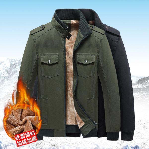 jackets autumn and winter men's stand collar plush thickened cotton wash coat large casual busins et men, Black;brown
jackets autumn and winter men's stand collar plush thickened cotton wash coat large casual busins et men, Black;brown