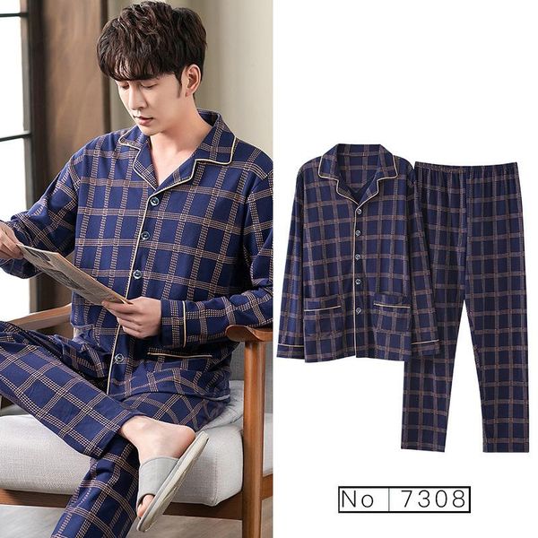men's sleepwear cotton pajama sets autumn winter men pyjamas striped male homewear lounge wear clothes 3xl, Black;brown
men's sleepwear cotton pajama sets autumn winter men pyjamas striped male homewear lounge wear clothes 3xl, Black;brown