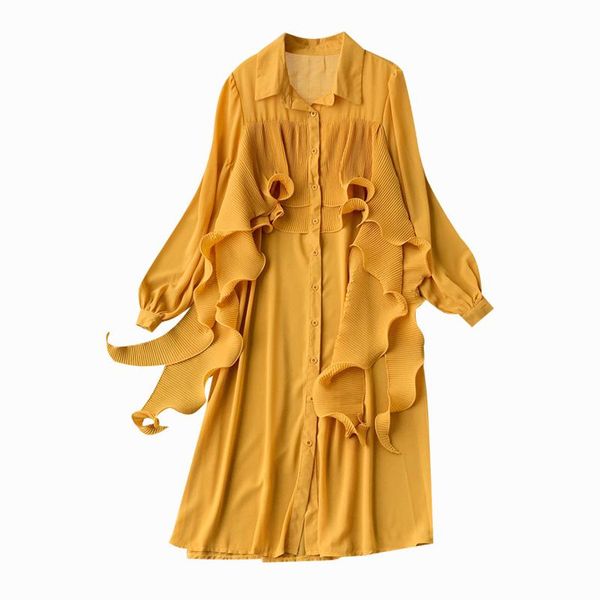 casual dresses women chiffon blouse dress pleated ruffles ribbon loose causal shirt medium-long single breasted korean solid blusas top, Black;gray
casual dresses women chiffon blouse dress pleated ruffles ribbon loose causal shirt medium-long single breasted korean solid blusas top, Black;gray