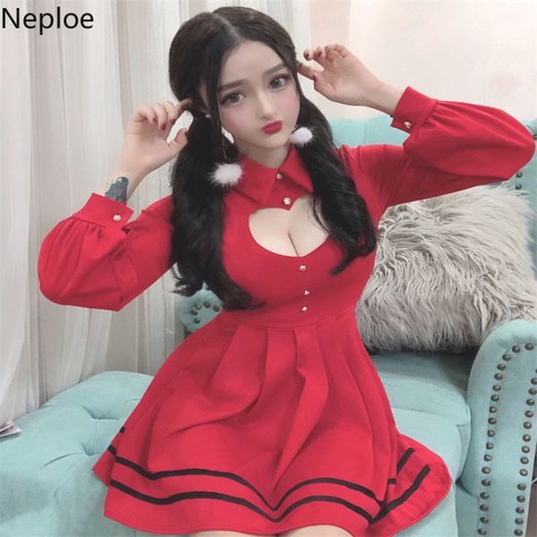 neploe hollow-out loving heart dress slim button turn-down collar dresses women clothes stripe long sleeve sweet vestidos 38368 210309, Black;gray
neploe hollow-out loving heart dress slim button turn-down collar dresses women clothes stripe long sleeve sweet vestidos 38368 210309, Black;gray