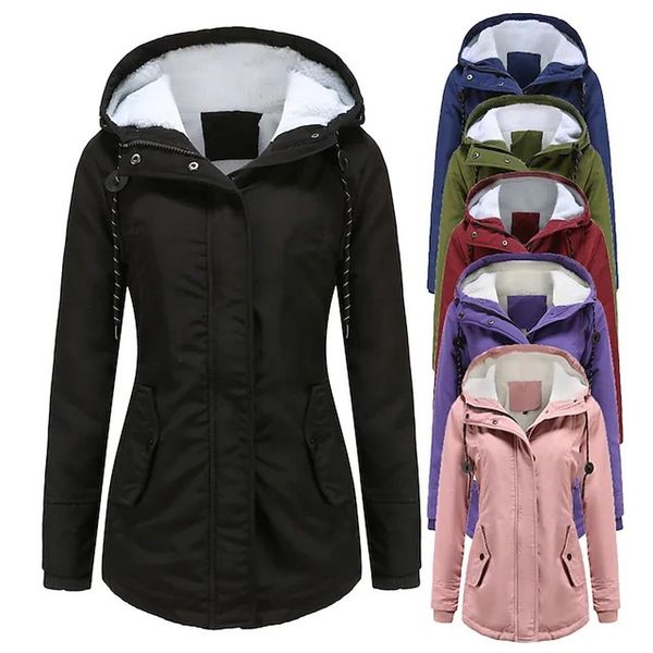 womens plush jacket waterproof coats anorak rain jacket warm hooded parka winter coat thickened fleece lined cotton windbreaker raincoat out, Black;brown
womens plush jacket waterproof coats anorak rain jacket warm hooded parka winter coat thickened fleece lined cotton windbreaker raincoat out, Black;brown