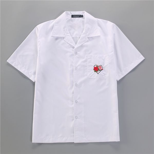 men's casual shirts classic pink heart embroidered men's shirt, fashionable informal cotton cuff short sleeve s 2xl # a152, in 20, White;black
men's casual shirts classic pink heart embroidered men's shirt, fashionable informal cotton cuff short sleeve s 2xl # a152, in 20, White;black