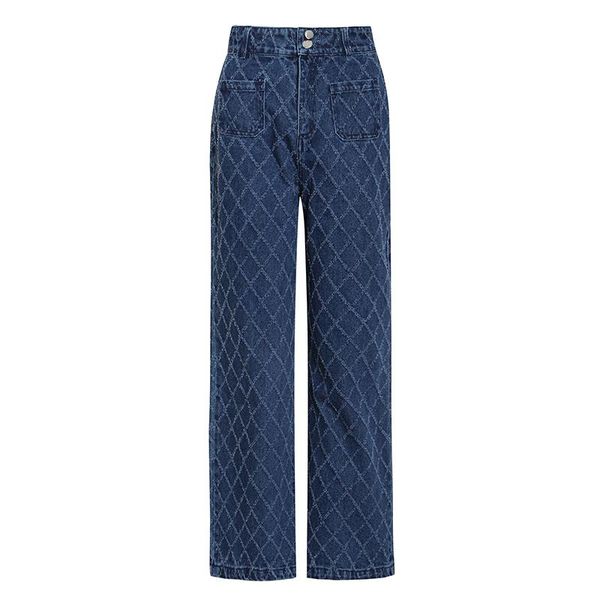 women's jeans straight large size casual denim trousers female 2021 fashion plaid wide leg for women high waist pocket, Blue
women's jeans straight large size casual denim trousers female 2021 fashion plaid wide leg for women high waist pocket, Blue