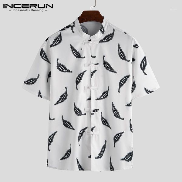 vintage shirt men printed stand collar button summer casual clothing short sleeve street camisas hombre 2021 men's shirts, White;black
vintage shirt men printed stand collar button summer casual clothing short sleeve street camisas hombre 2021 men's shirts, White;black