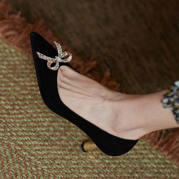 dress shoes karin lady 2021 shallow flock bowknot pointed toe slip-on women pumps stylish, Black
dress shoes karin lady 2021 shallow flock bowknot pointed toe slip-on women pumps stylish, Black