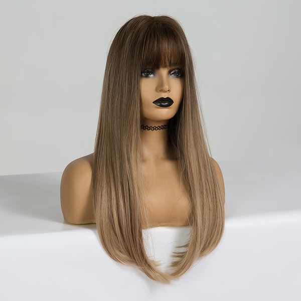 costume accessories easihair long straight synthetic wigs brown to blonde ombre hair wigs with bangs for woman afro high density heat resist, Silver
costume accessories easihair long straight synthetic wigs brown to blonde ombre hair wigs with bangs for woman afro high density heat resist, Silver