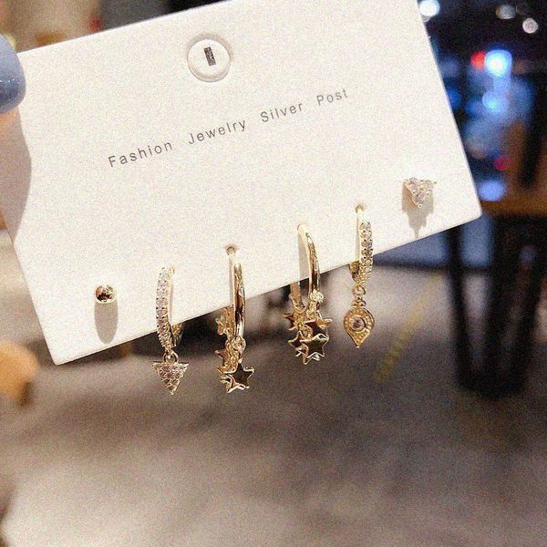 hoop & huggie sipengjel fashion cubic zircon small earrings set 6 pcs sets korean star tassel for women jewelry 2021 trends, Golden;silver
hoop & huggie sipengjel fashion cubic zircon small earrings set 6 pcs sets korean star tassel for women jewelry 2021 trends, Golden;silver