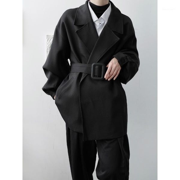 men's trench coats male women vintage fashion streetwear jacket overcoat men short design belt casual coat outerwear, Tan;black
men's trench coats male women vintage fashion streetwear jacket overcoat men short design belt casual coat outerwear, Tan;black