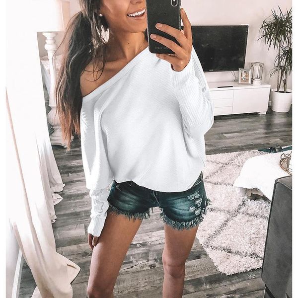 slash neck long sleeve knitted sweater pullover autumn winter women causal off shoulder jumper ladies sj4514c1, White;black
slash neck long sleeve knitted sweater pullover autumn winter women causal off shoulder jumper ladies sj4514c1, White;black