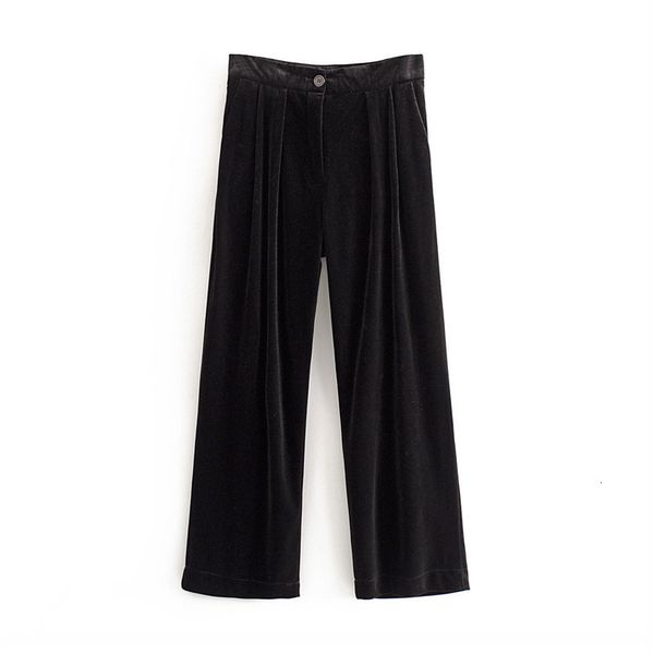 2021 new stylish black veet wide leg pants women high waist zipper fly pockets office wear full trousers pantalones gh9e, Black;white
2021 new stylish black veet wide leg pants women high waist zipper fly pockets office wear full trousers pantalones gh9e, Black;white