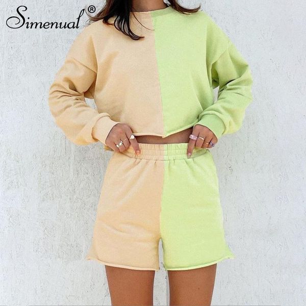 women's tracksuits simenual patchwork casual crop and shorts 2 piece set loose sportswear color blocking female streetwear 2021 sets, Gray
women's tracksuits simenual patchwork casual crop and shorts 2 piece set loose sportswear color blocking female streetwear 2021 sets, Gray