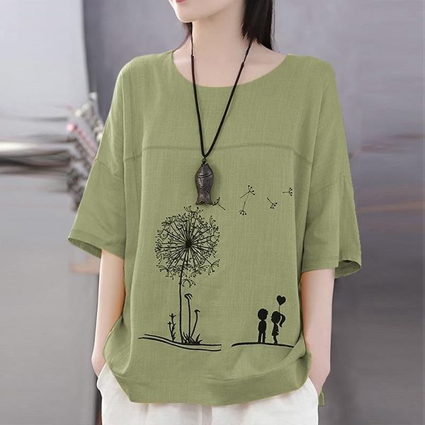 women's blouses & shirts vintage cartoon printed blouse women o neck cotton linen shirt female autumn casual tunic chemise loose 3/4 s, White
women's blouses & shirts vintage cartoon printed blouse women o neck cotton linen shirt female autumn casual tunic chemise loose 3/4 s, White