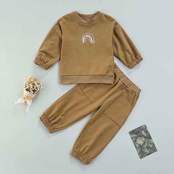 clothing sets 2pcs kids fall tracksuit, rainbow embroidery o-neck long sleeve + casual pants for girls, boys, 1-5 years, White
clothing sets 2pcs kids fall tracksuit, rainbow embroidery o-neck long sleeve + casual pants for girls, boys, 1-5 years, White