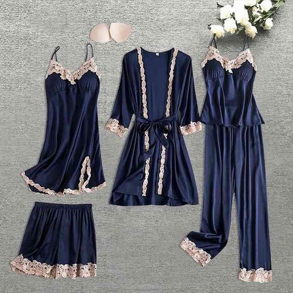 5pcs silk robe set lace womens sleepwears pajamas gown v neck nighties wear home nightwear pijama sleepsuit spring nightdress, Black;red
5pcs silk robe set lace womens sleepwears pajamas gown v neck nighties wear home nightwear pijama sleepsuit spring nightdress, Black;red