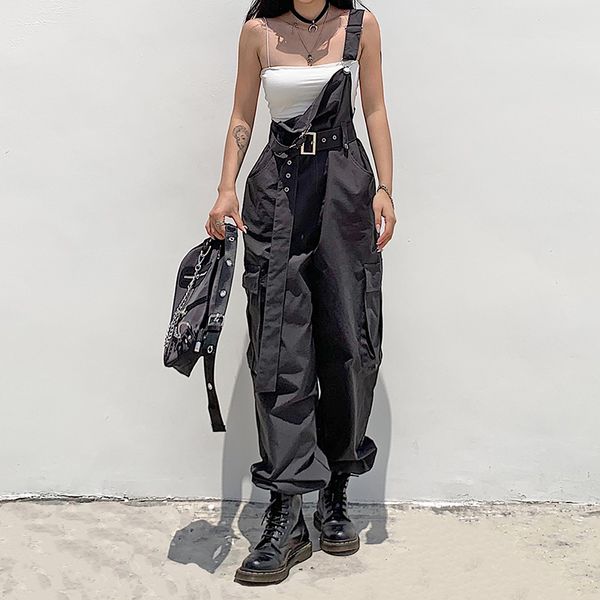 casual cargo long jumpsuit pants women harajuku sleeveless stappy overall with sashes solid romper ladies streetwear, Black;white
casual cargo long jumpsuit pants women harajuku sleeveless stappy overall with sashes solid romper ladies streetwear, Black;white