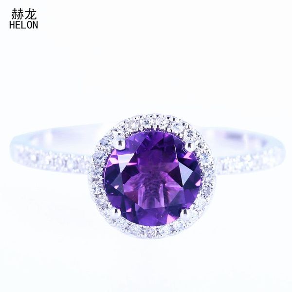 cluster rings solid 10k white gold 6.5mm round 100% genuine amethyst engagement wedding ring pave natural diamonds fine jewelry women, Golden;silver
cluster rings solid 10k white gold 6.5mm round 100% genuine amethyst engagement wedding ring pave natural diamonds fine jewelry women, Golden;silver
