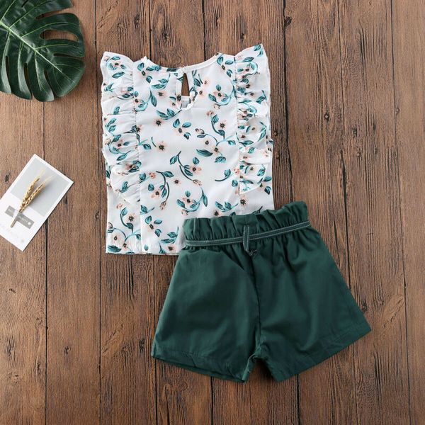 18m-5t toddler summer clothes baby girls o-neck flower sleeveless high waist green + shorts kids outfit girl 2pcs sets, White
18m-5t toddler summer clothes baby girls o-neck flower sleeveless high waist green + shorts kids outfit girl 2pcs sets, White