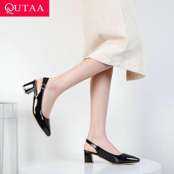 sandals qutaa 2021 pu leather square high heel fashion women shoes summer female pumps big size 34-43, Black
sandals qutaa 2021 pu leather square high heel fashion women shoes summer female pumps big size 34-43, Black
