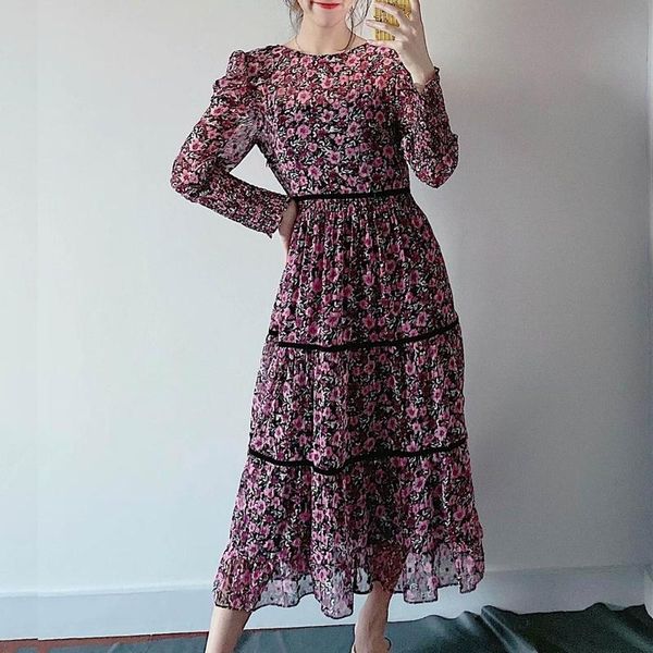 casual dresses vintage women floral chiffon dress autumn 2021 fashion cascading ruffles feminino vestidos, Black;gray
casual dresses vintage women floral chiffon dress autumn 2021 fashion cascading ruffles feminino vestidos, Black;gray