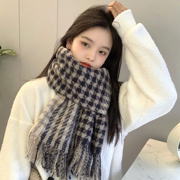 scarves scarf female houndstooth winter korean version of joker student couple male shawl warm scarf., Blue;gray
scarves scarf female houndstooth winter korean version of joker student couple male shawl warm scarf., Blue;gray