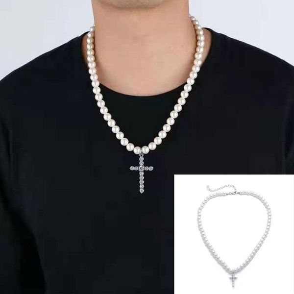 pendant necklaces vintage imitation pearl necklace crystal cross chokers clavicle chain jewelry neutral retro decorative, Silver
pendant necklaces vintage imitation pearl necklace crystal cross chokers clavicle chain jewelry neutral retro decorative, Silver