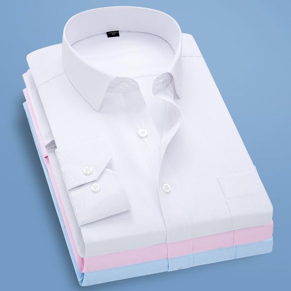 men's dress shirts long sleeve non iron shirt for men fashion business clothes plus size slim fit twill button up formal blouse, White;black
men's dress shirts long sleeve non iron shirt for men fashion business clothes plus size slim fit twill button up formal blouse, White;black