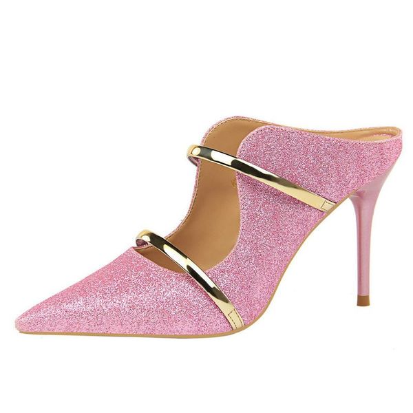 sandals women pumps high heel slippers sequined cloth shallow ladies high-heeled fashion wedding party shoes, Black
sandals women pumps high heel slippers sequined cloth shallow ladies high-heeled fashion wedding party shoes, Black