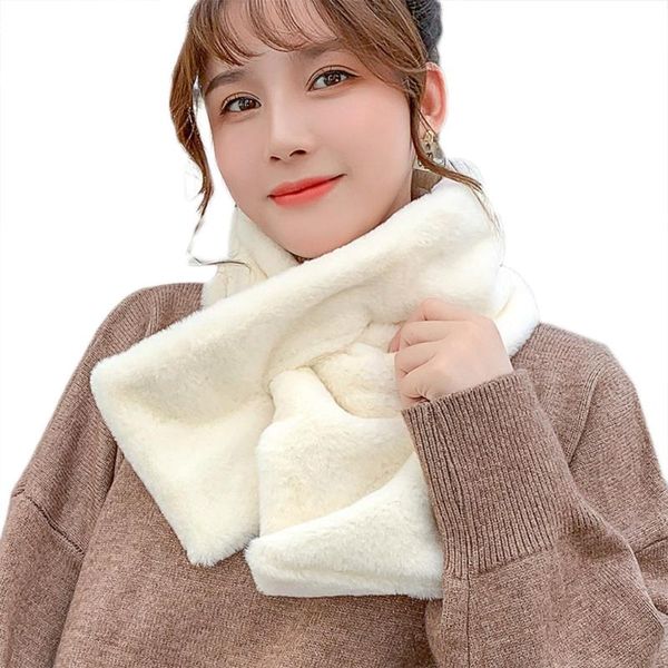 women thick fuzzy plush loophole cross collar scarf solid color neck wrap shrug 50pf, Blue;gray
women thick fuzzy plush loophole cross collar scarf solid color neck wrap shrug 50pf, Blue;gray