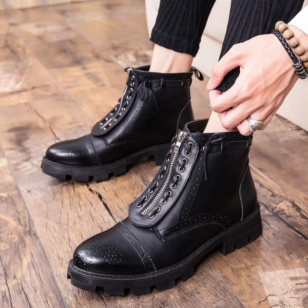 boots mens ankle outdoor dress sneaker luxury genuine leather winter lace up fashion social shoes man business, Black
boots mens ankle outdoor dress sneaker luxury genuine leather winter lace up fashion social shoes man business, Black