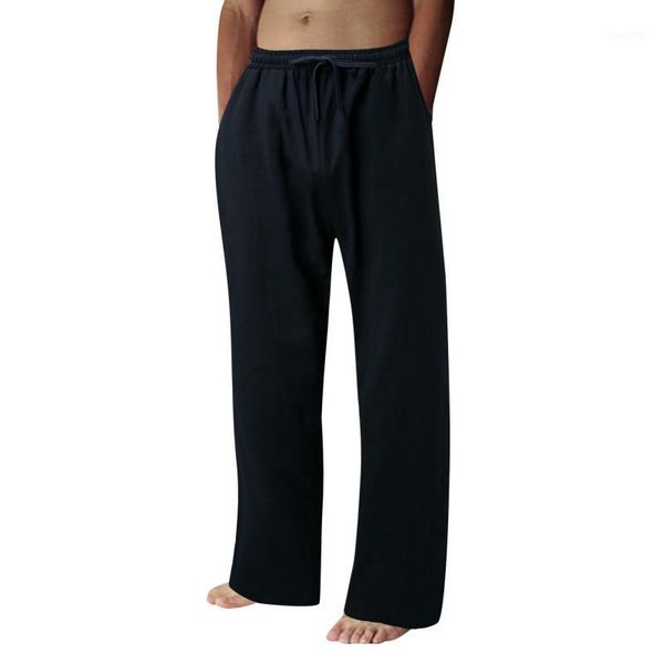men's pants summer casual lace-up pockets solid color cotton trousers streetwear loose basic elastic waist vintage long, Black
men's pants summer casual lace-up pockets solid color cotton trousers streetwear loose basic elastic waist vintage long, Black