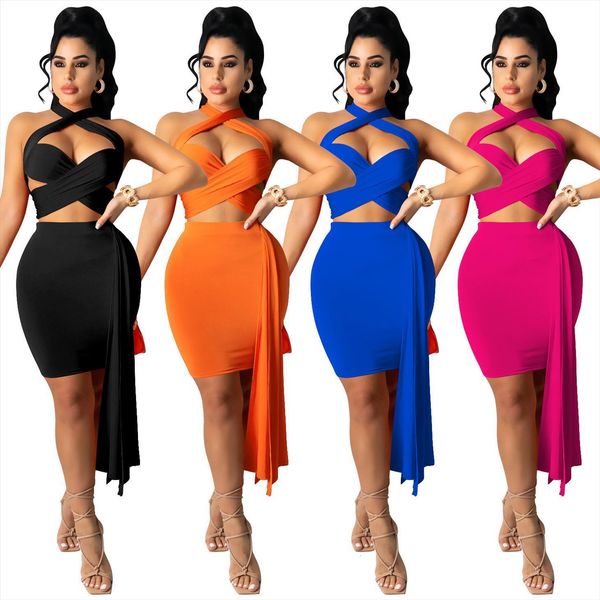 bandage mini skirt set women tracksuits solid two piece hollow out sleeveless for elegant summer twe outfits, Gray
bandage mini skirt set women tracksuits solid two piece hollow out sleeveless for elegant summer twe outfits, Gray