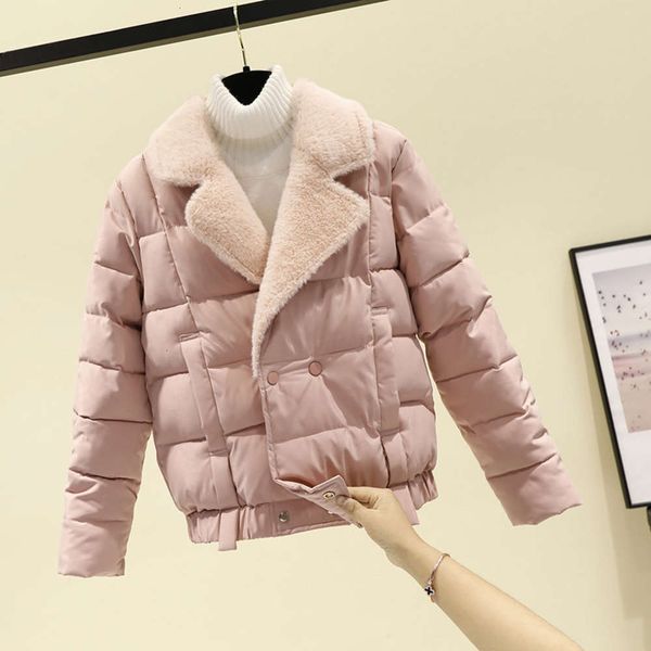 2021down women's short 2020 winter new korean version small lamb wool collar cotton padded loose bread jacket, Black
2021down women's short 2020 winter new korean version small lamb wool collar cotton padded loose bread jacket, Black