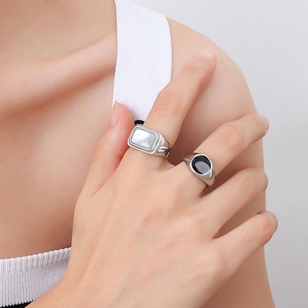wedding rings trendy gold color stainless steel round black ring finger accessories, fashion rectangular white shell jewelry for women, Slivery;golden
wedding rings trendy gold color stainless steel round black ring finger accessories, fashion rectangular white shell jewelry for women, Slivery;golden