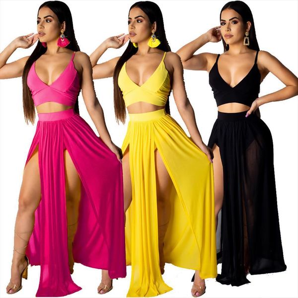 fashion summer european and women skirts american camisole chiffon two piece suit, Black
fashion summer european and women skirts american camisole chiffon two piece suit, Black