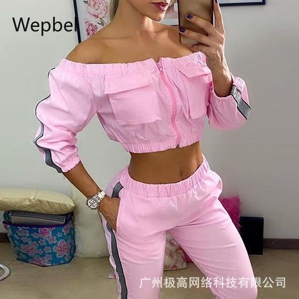 women's two piece pants wepbel crop high waist 2 sets sportwear solid color outfits ribbon stitching tracksuits, White
women's two piece pants wepbel crop high waist 2 sets sportwear solid color outfits ribbon stitching tracksuits, White