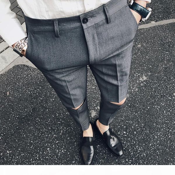ripped solid pant slim fit men dress pant office trousers men pantalon homme slim formal broken trousers for man, Black
ripped solid pant slim fit men dress pant office trousers men pantalon homme slim formal broken trousers for man, Black