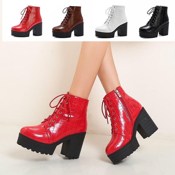 boots handmade chunky motorcycle for women platform block high heels lace up ankle white zipper booties ladies 2021 size 9, Black
boots handmade chunky motorcycle for women platform block high heels lace up ankle white zipper booties ladies 2021 size 9, Black