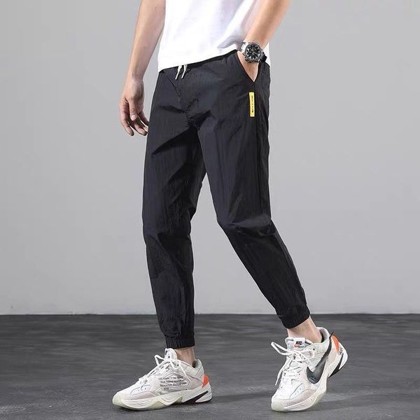 men's pants summer tide brand loose ice silk casual sports quick-drying breathable all-match ultra-thin cropped trousers, Black
men's pants summer tide brand loose ice silk casual sports quick-drying breathable all-match ultra-thin cropped trousers, Black