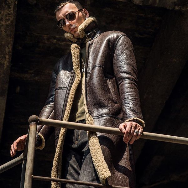 men's leather & faux winter natural genuine men clothes fashion streetwear 100% real fur coat man wool liner sheepskin coats 9072, Black
men's leather & faux winter natural genuine men clothes fashion streetwear 100% real fur coat man wool liner sheepskin coats 9072, Black