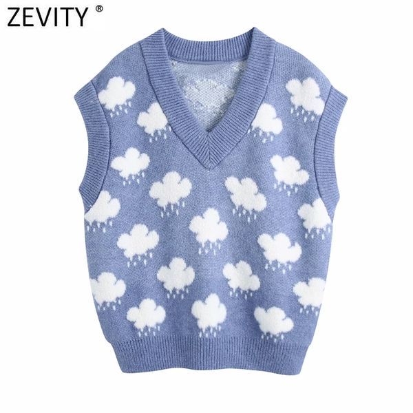 zevity women fashion v neck cloud pattern knitting sweater female sleeveless casual slim vest chic leisure pullovers s669 210218, White;black
zevity women fashion v neck cloud pattern knitting sweater female sleeveless casual slim vest chic leisure pullovers s669 210218, White;black