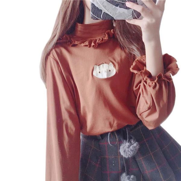 super cute autumn women's japanese cat embroidery bottoming plus velvet thickening harajuku kawaii high collar sweatshirt, Black
super cute autumn women's japanese cat embroidery bottoming plus velvet thickening harajuku kawaii high collar sweatshirt, Black