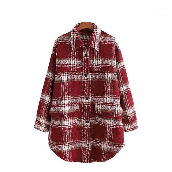 women's jackets women's vintage woman oversized red-white plaid woolen shirt autumn winter fashion ladie loose soft female casual, Black;brown
women's jackets women's vintage woman oversized red-white plaid woolen shirt autumn winter fashion ladie loose soft female casual, Black;brown