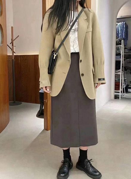 women's wool & blends s * p pinch pleated sleeve coat autumn and winter woolen, Black
women's wool & blends s * p pinch pleated sleeve coat autumn and winter woolen, Black