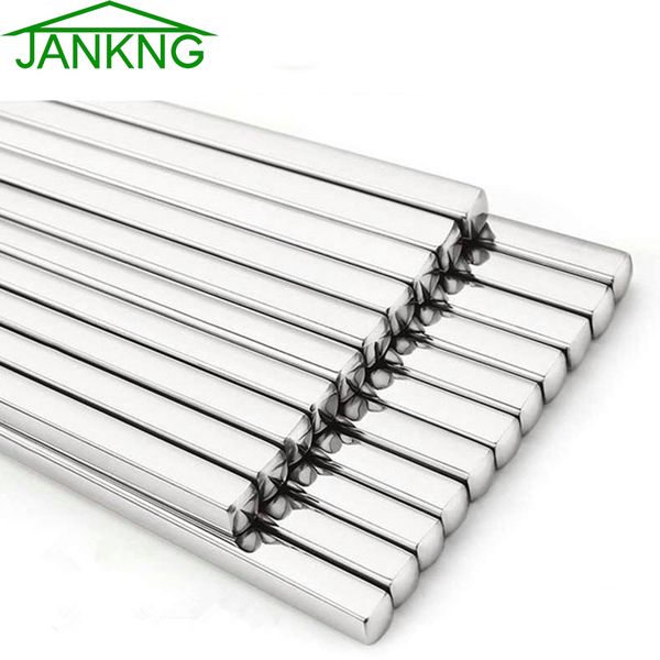 jankng 5 pair quality skid-resistant 304 stainless steel chopsticks square alloy metal chop stick eco-friendly dinnerware set
jankng 5 pair quality skid-resistant 304 stainless steel chopsticks square alloy metal chop stick eco-friendly dinnerware set