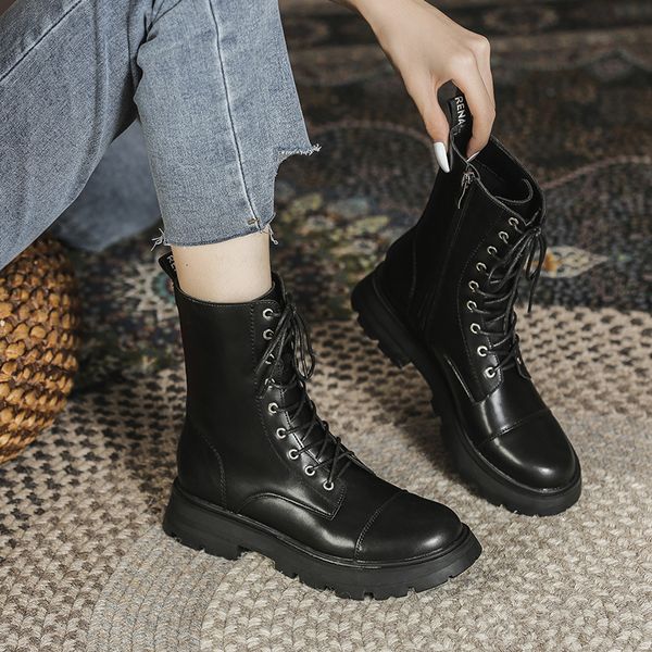 2021 autumn winter mid tube british martin black round head breathable comfortable thick soled women's boots
2021 autumn winter mid tube british martin black round head breathable comfortable thick soled women's boots