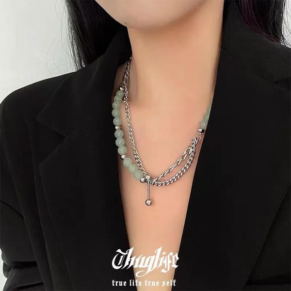 chains simple mint green beads necklace for woman wears vintage stack of jewelry hip hop joker beach bohemian gift, Silver
chains simple mint green beads necklace for woman wears vintage stack of jewelry hip hop joker beach bohemian gift, Silver